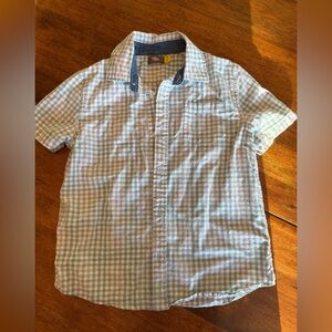 Kids Light Blue Checkered Button-Down Shirt